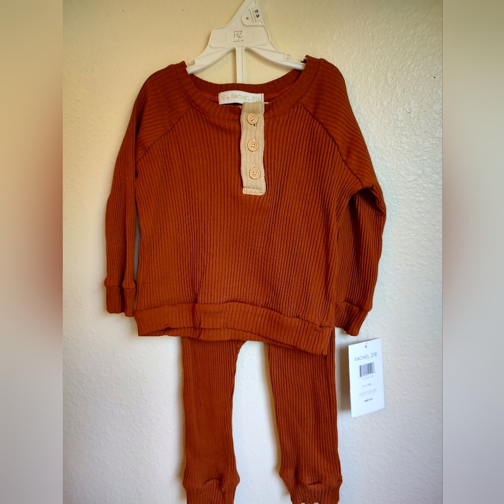 Rachel Zoe Long Sleeve Rust 2pc Set Sz 18 months